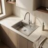 Pure.Sink Luxion Stainless steel sink 51x50 cm Tapwing with tap hole PLX5150T-02